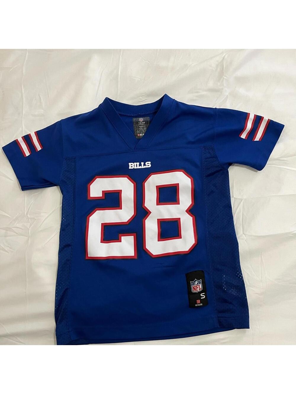 NFL Buffalo Bills Kids Blue and Red Jersey Boys Size 8 #28 Spiller